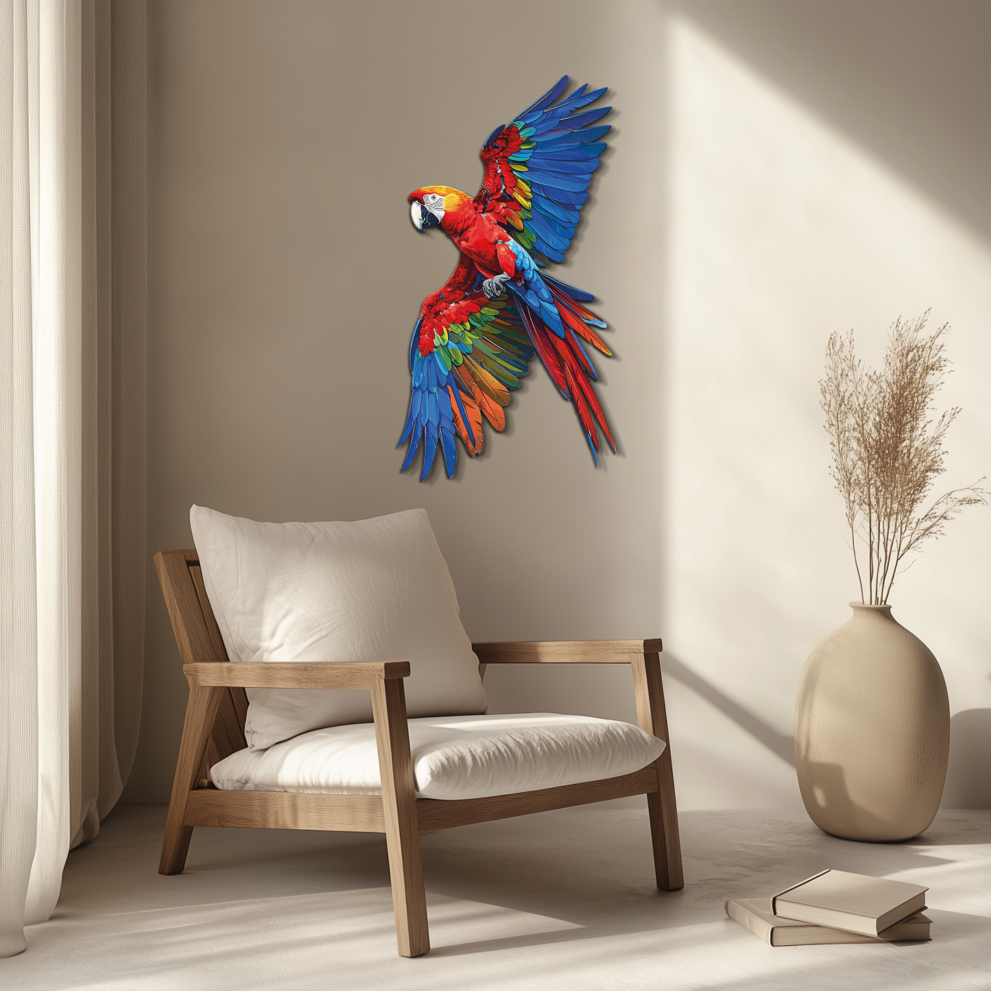 Colorful Parrot Metal Wall Art - Tropical Bird Decor