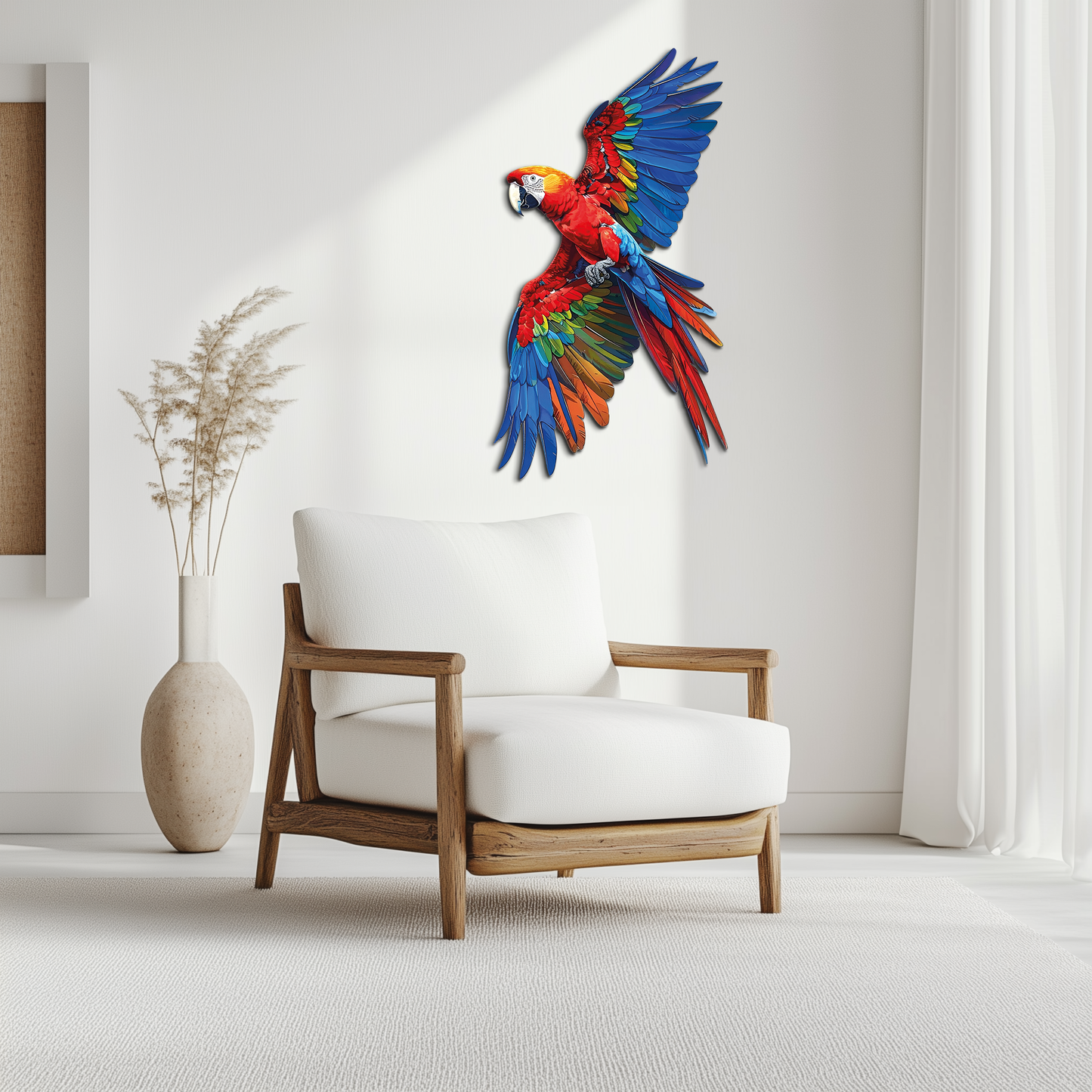 Colorful Parrot Metal Wall Art - Tropical Bird Decor