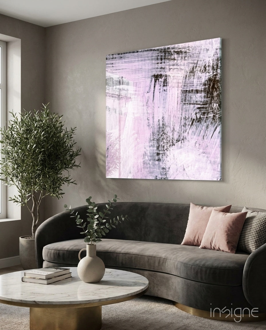Abstract glass wall art artistic accent