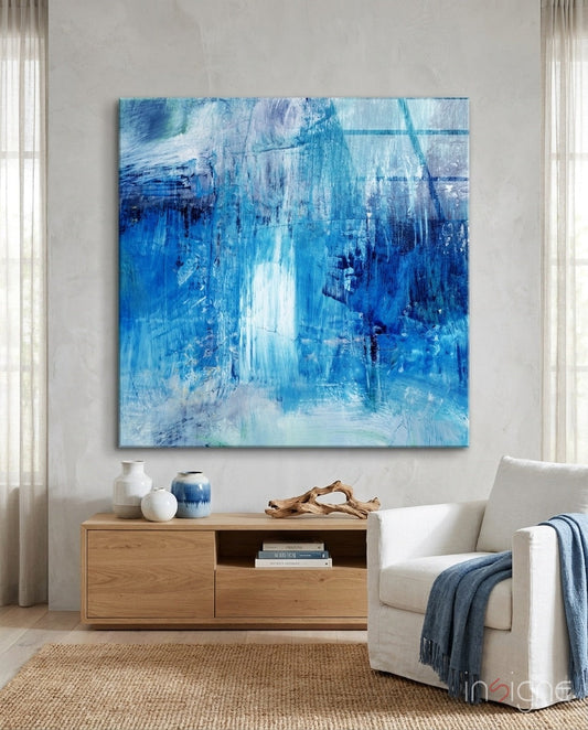 Abstract glass wall art design