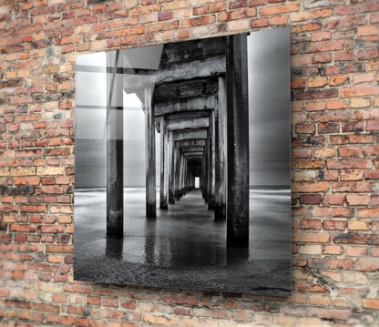 Under Pier Arches Glass Wall Art