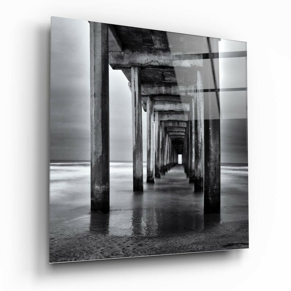 Under Pier Arches Glass Wall Art