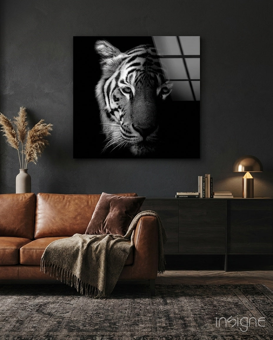 Tiger glass wall art