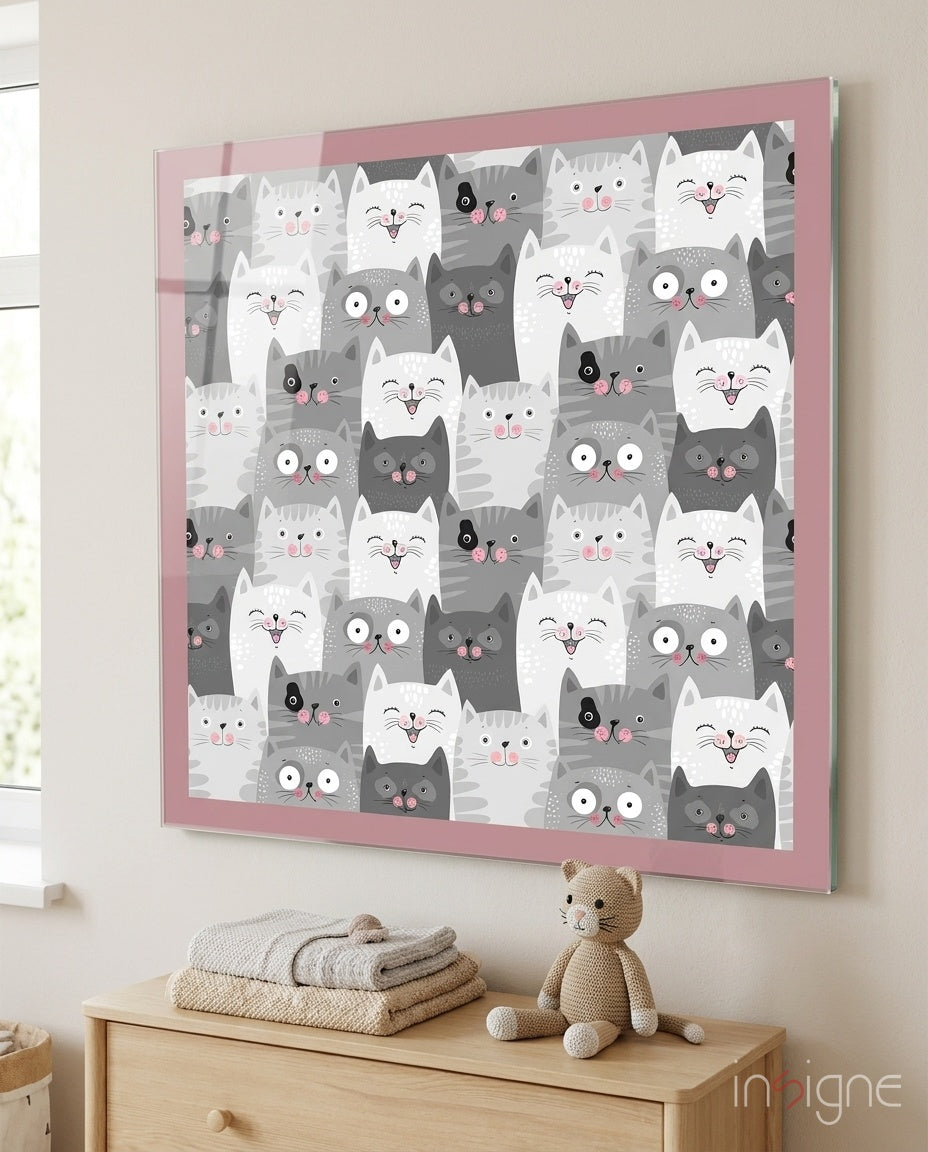 Cats Glass Wall Art - feline decor