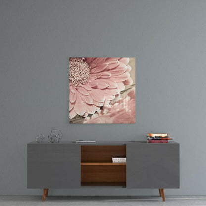 Pink Gerbera Daisy Glass Wall Art