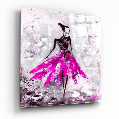 Woman Pink Glass Wall Art