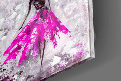 Woman Pink Glass Wall Art