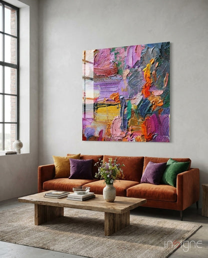 Abstract art glass wall art