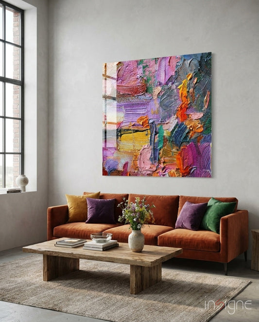 Abstract art glass wall art