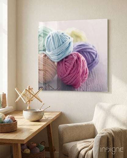 Colored Balls abstract glass wall art