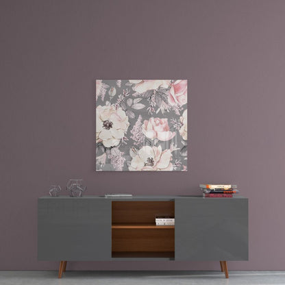Blush Roses Glass Wall Art