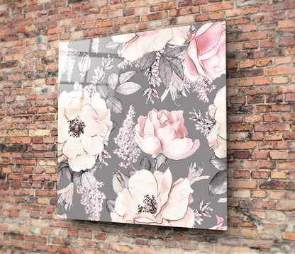 Blush Roses Glass Wall Art