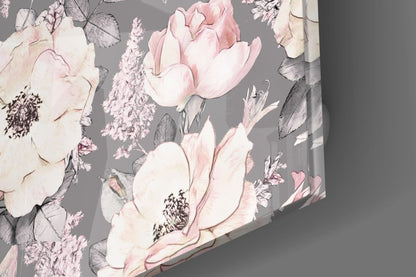 Blush Roses Glass Wall Art