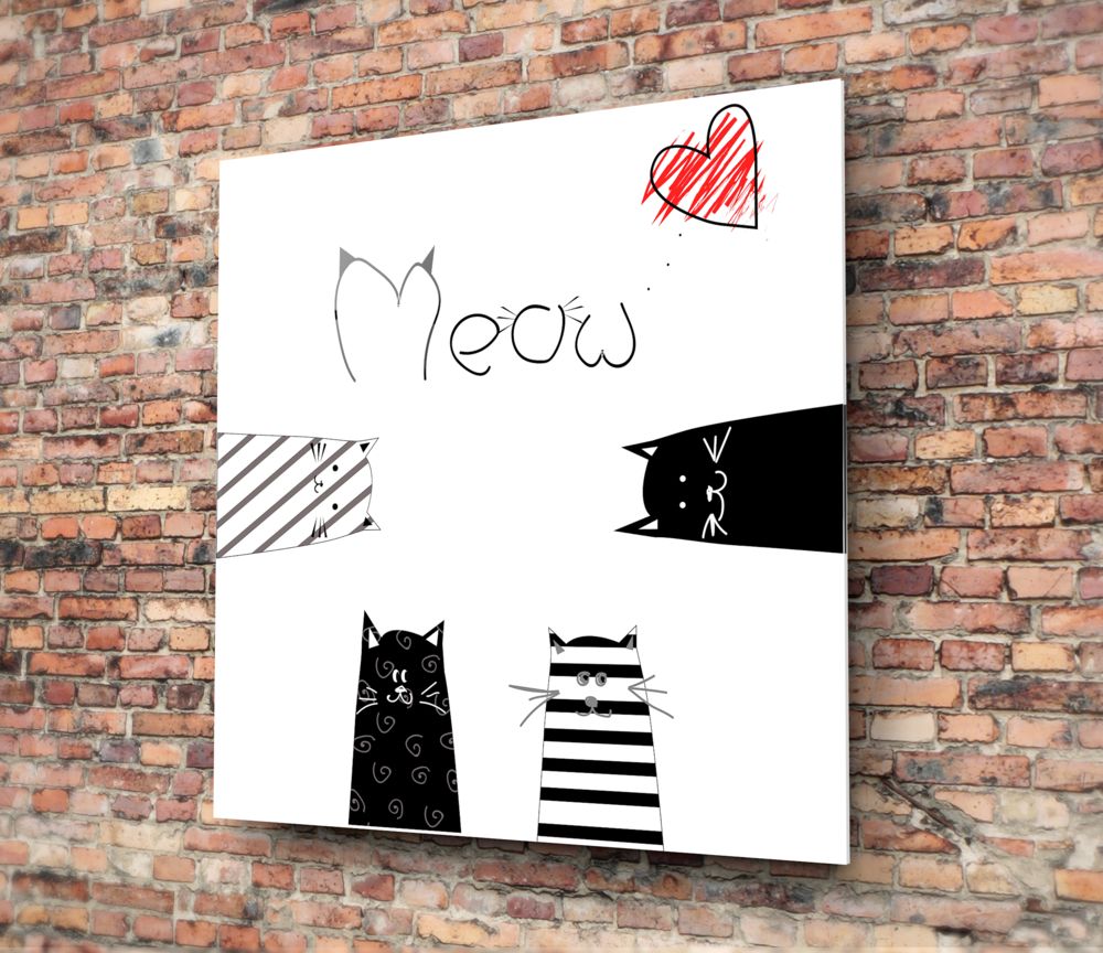 Peeking Cats Glass Wall Art