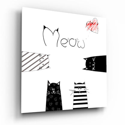 Peeking Cats Glass Wall Art