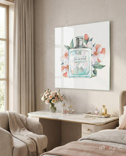 Eau de toilette glass wall art print