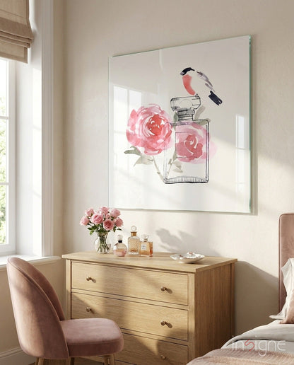 Perfume bottle glass wall art
