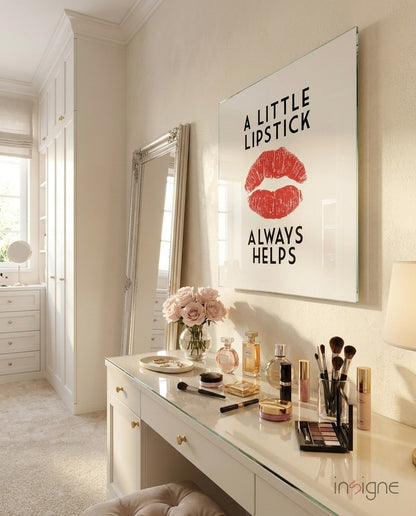 Lipstick glass wall art