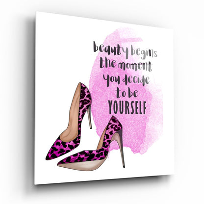 Be Yourself glass wall art