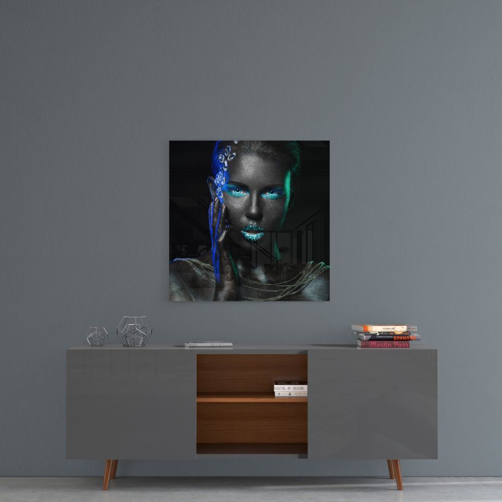 Woman Square Glass Wall Art