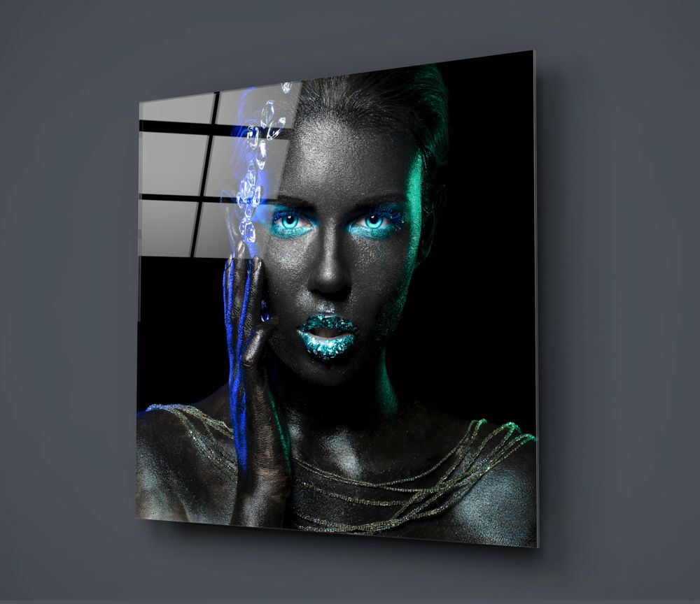 Woman Square Glass Wall Art