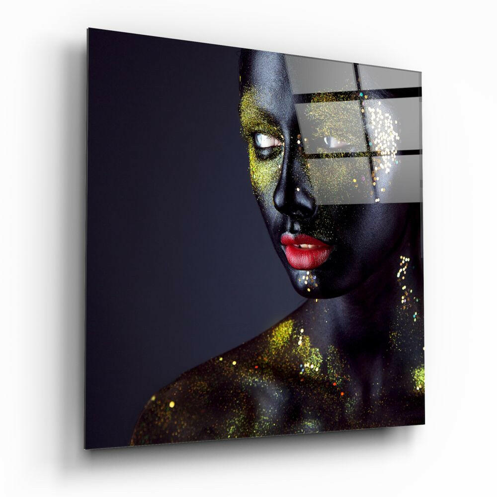 Woman portrait glass wall art serene decor
