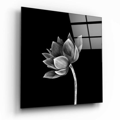 Floral botanical glass wall art on a wall