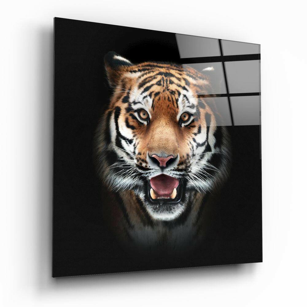 Tiger glass wall art
