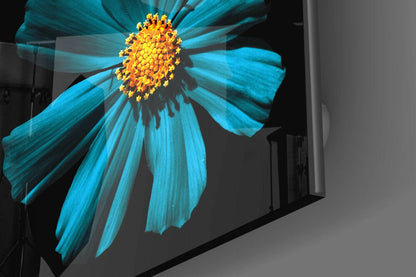 Green Flower Glass Wall Art