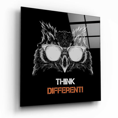 Owl Glass Wall Art - bold owl design on tempered glass