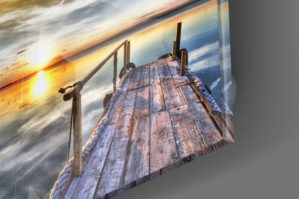 Sunset Horizon Glass Wall Art