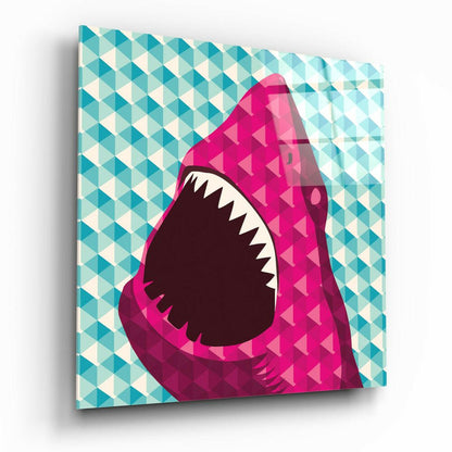 Shark Glass Wall Art - bold shark design on tempered glass