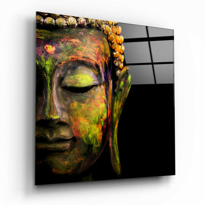 Buddha Glass Wall Art - serene colorful design