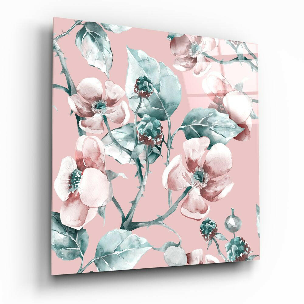 Flower Glass Wall Art - vibrant floral design on tempered glass