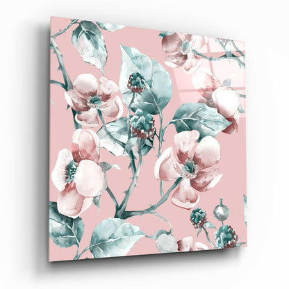 Flower Glass Wall Art - vibrant floral design on tempered glass