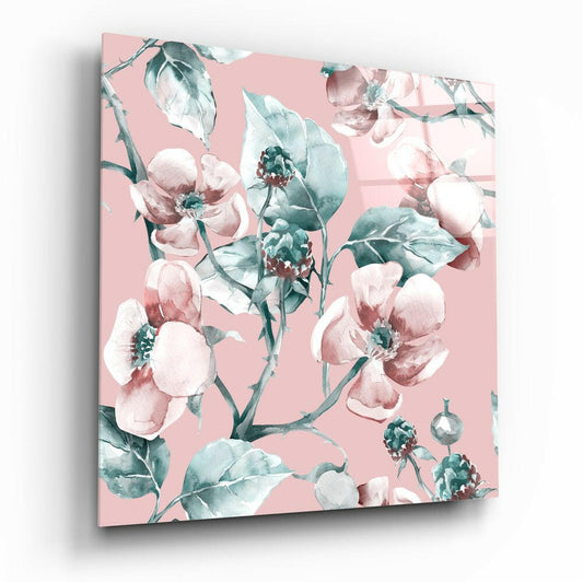 Flower Glass Wall Art - vibrant floral design on tempered glass