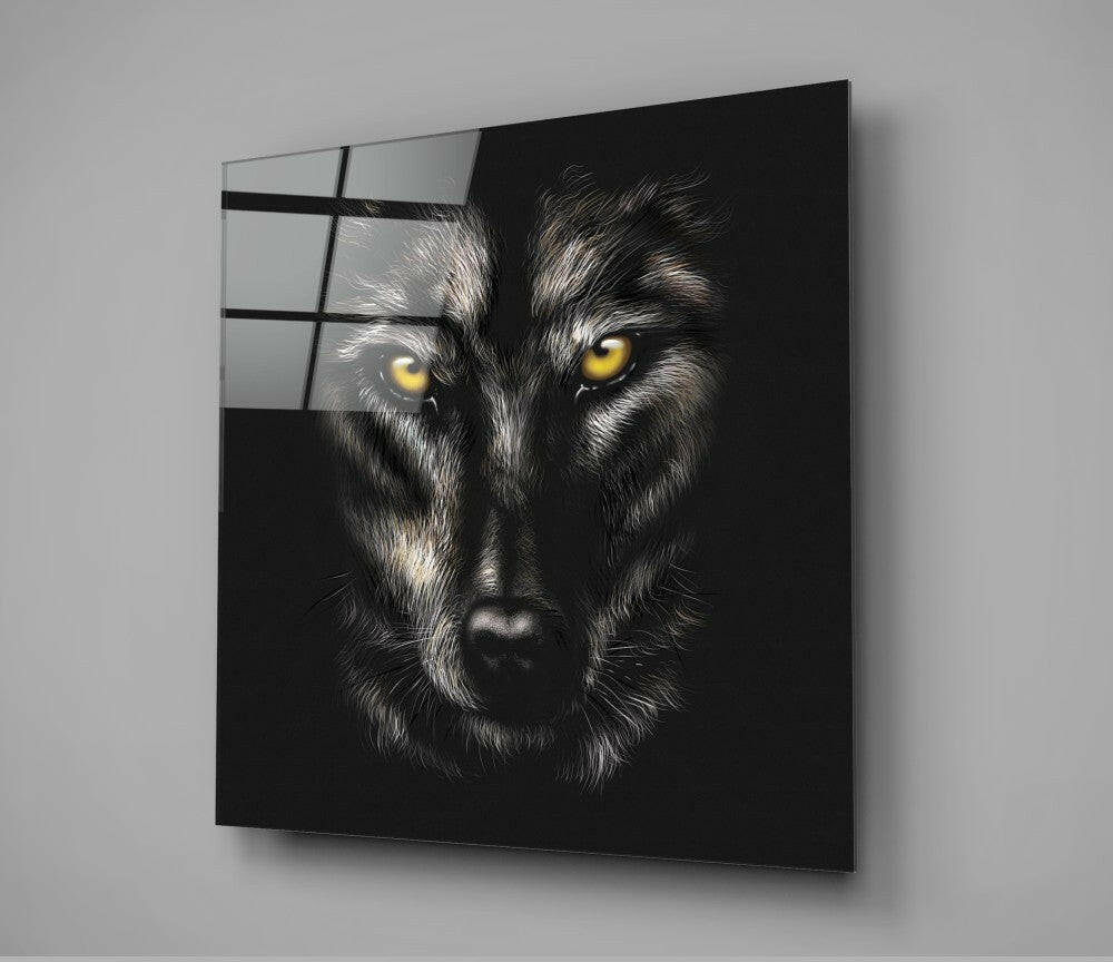 Eyes of the Wolf Glass Wall Art - Wildlife Portrait