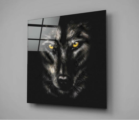 Eyes of the Wolf Glass Wall Art - Wildlife Portrait