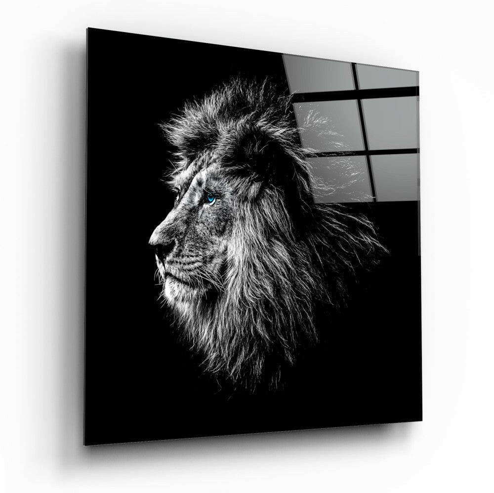 Lion Glass Wall Art - bold lion design on tempered glass