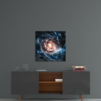 Space Blue Infinity Glass Wall Art