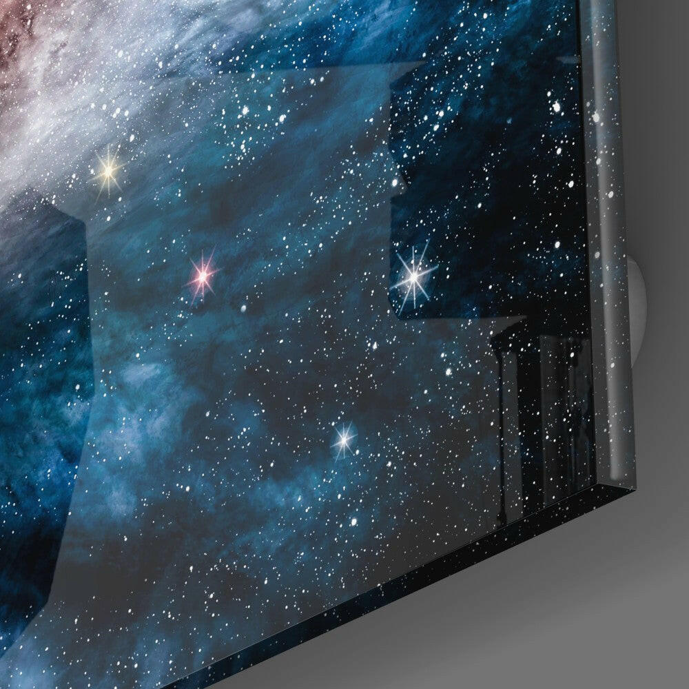 Space Blue Infinity Glass Wall Art