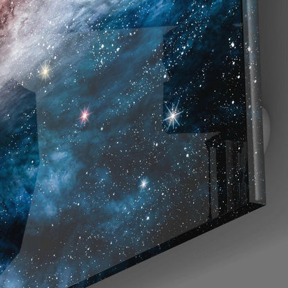 Space Blue Infinity Glass Wall Art