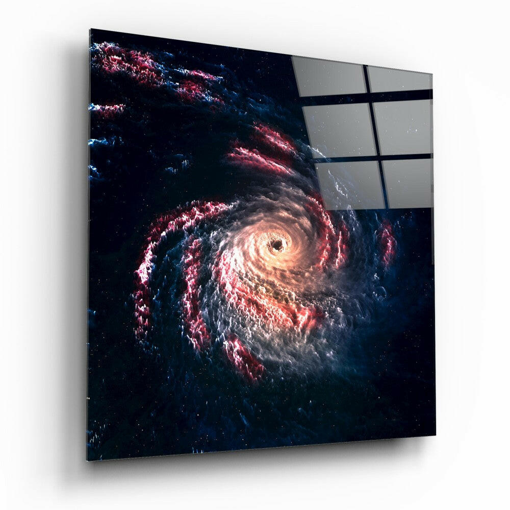 Space - Black Hole Glass Wall Art - cosmic abstract tempered glass print