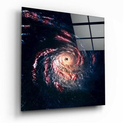 Space - Black Hole Glass Wall Art - cosmic abstract tempered glass print