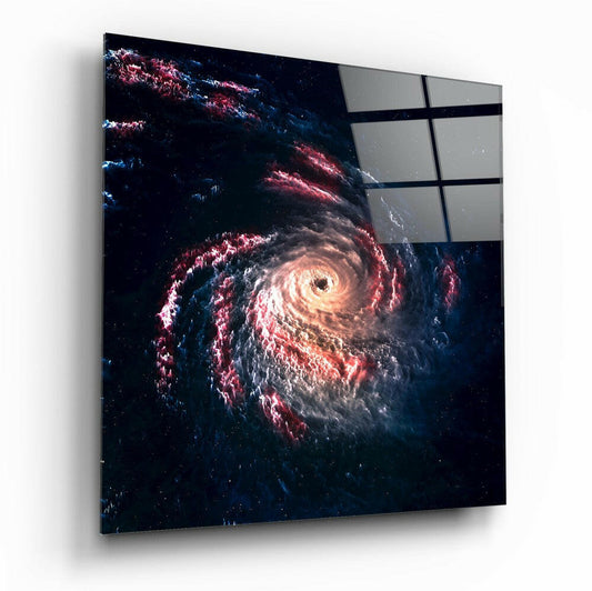 Space - Black Hole Glass Wall Art - cosmic abstract tempered glass print