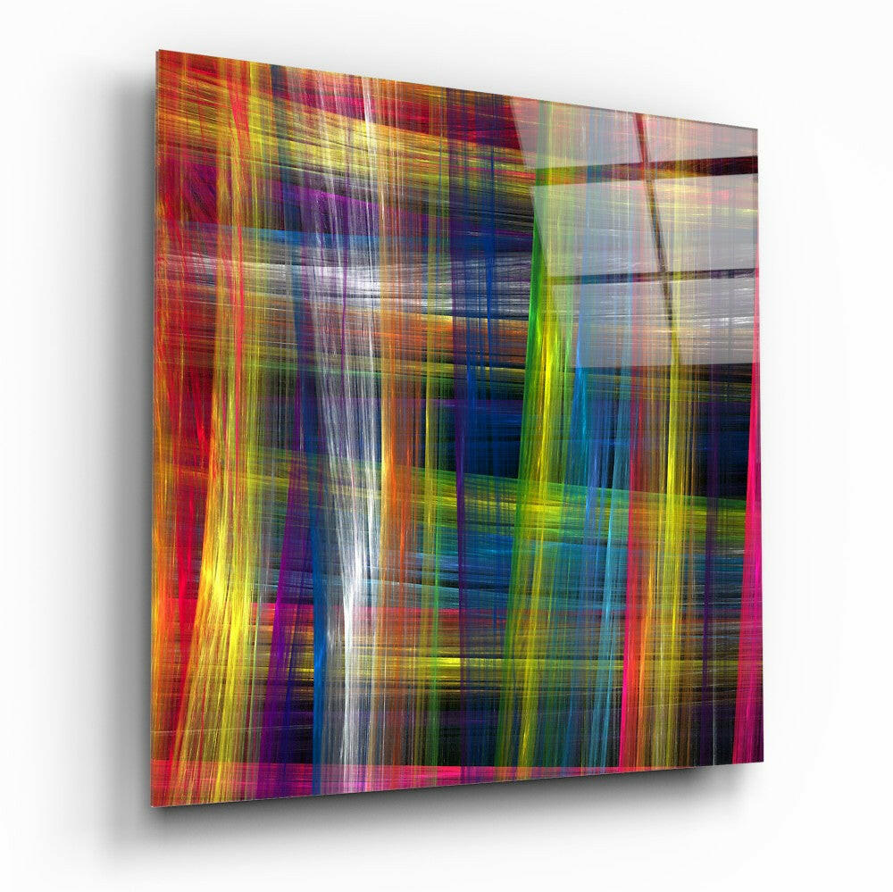 Colorful Touches Glass Wall Art - abstract color tempered glass print