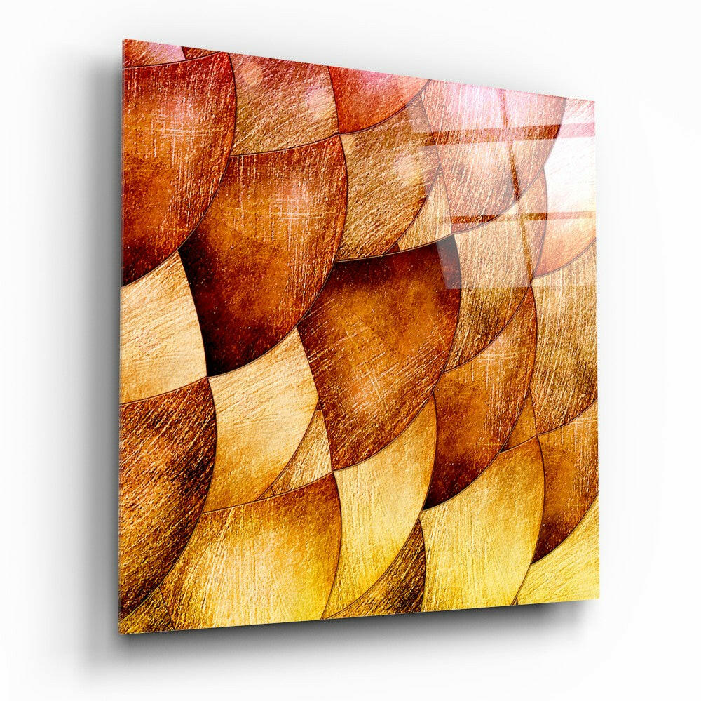 Gold Shells Glass Wall Art - coastal seashell design on tempered glass