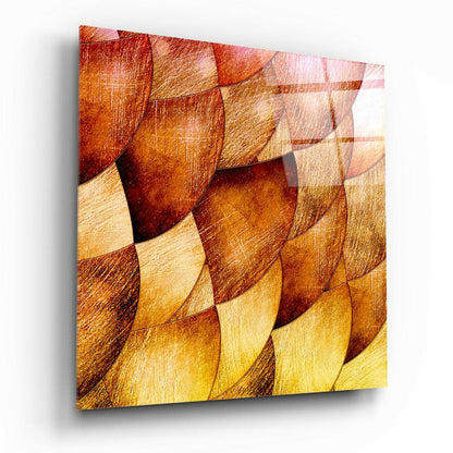 Gold Shells Glass Wall Art - coastal seashell design on tempered glass