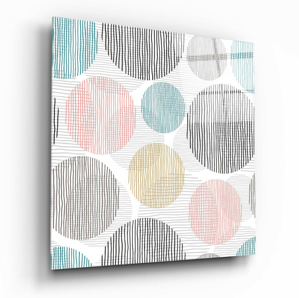Soft Spots Glass Wall Art - soft abstract dot design tempered glass print