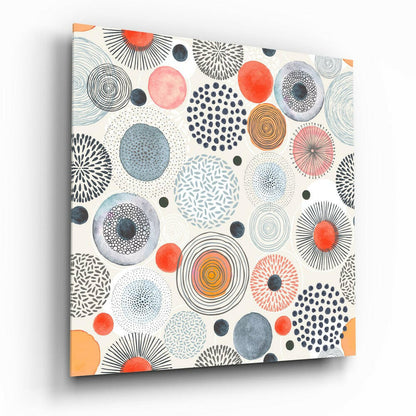 Dot to Flower Glass Wall Art - abstract dot pattern tempered glass print